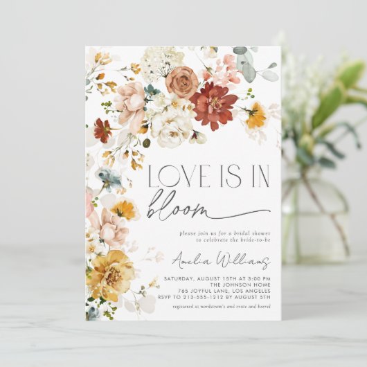 Liefde is in Bloom Autumn Garden Bloemen Kaart (Staand voorkant)