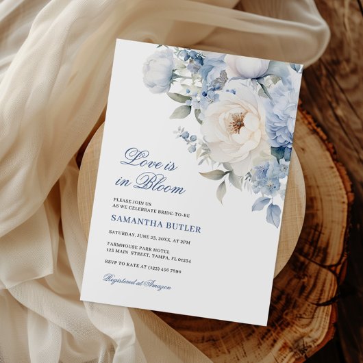 Liefde is in Bloom Blue Flowers Vrijgezellenfeest Kaart