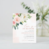Liefde is in Bloom Blush Bridal Shower Uitnodiging (Staand voorkant)