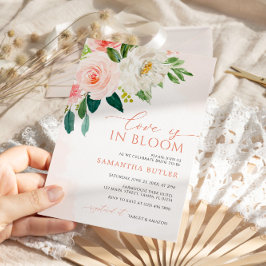 Liefde is in Bloom Blush Pink Floral Vrijgezellenf Kaart