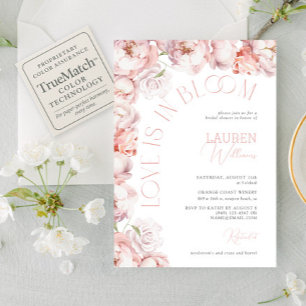 Liefde is in Bloom Blush Pink Floral Vrijgezellenf Kaart