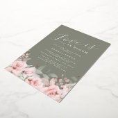 Liefde is in Bloom Blush Sage Vrijgezellenfeest Folie Uitnodiging (Gedraaid)