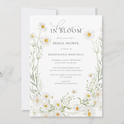 Liefde is in Bloom Boho Daisy Vrijgezellenfeest Kaart (Voorkant)