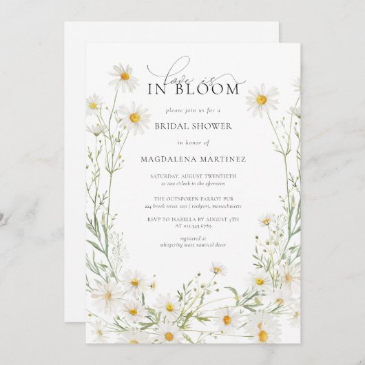 Liefde is in Bloom Boho Daisy Vrijgezellenfeest Kaart (Voorkant / Achterkant)