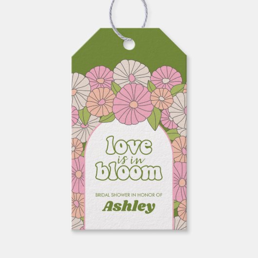 Liefde is in Bloom - Boho Flowers Vrijgezellenfees Cadeaulabel (Voorkant)