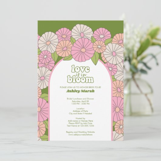 Liefde is in Bloom - Boho Flowers Vrijgezellenfees Kaart (Staand voorkant)