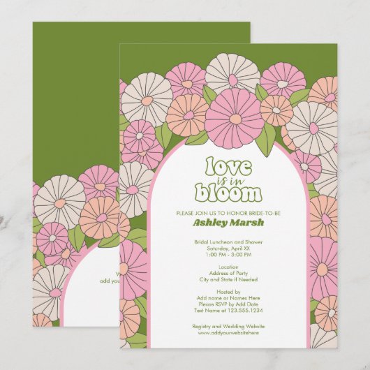 Liefde is in Bloom - Boho Flowers Vrijgezellenfees Kaart (Voorkant / Achterkant)