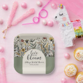 Liefde is in Bloom - Boho Flowers Vrijgezellenfees Papieren Bordje (Feest)
