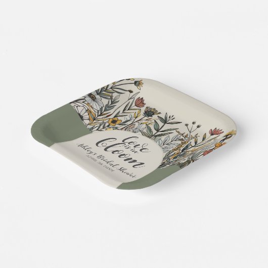 Liefde is in Bloom - Boho Flowers Vrijgezellenfees Papieren Bordje (Gebogen)