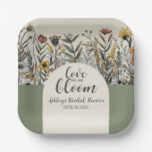 Liefde is in Bloom - Boho Flowers Vrijgezellenfees Papieren Bordje (Voorkant)