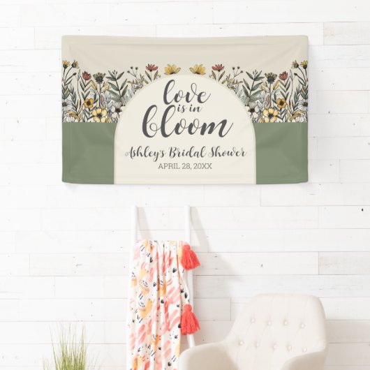 Liefde is in Bloom - Boho Flowers Vrijgezellenfees Spandoek (Insitu)