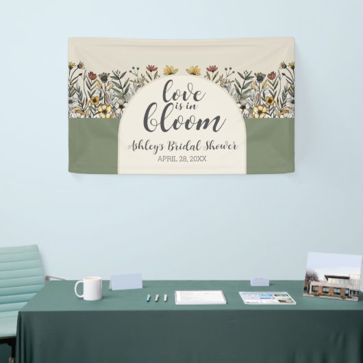Liefde is in Bloom - Boho Flowers Vrijgezellenfees Spandoek (Beurs)