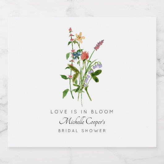 Liefde is in Bloom BoHo Vrijgezellenfeest Sparkling Wijnetiket (Enkel label)