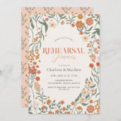 Liefde is in Bloom Boho Wildflower Repetitie Diner Kaart (Voorkant / Achterkant)