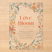 Liefde is in Bloom Boho Wildflower Vrijgezellenfee Acryl Uitnodigingen (Voorkant)