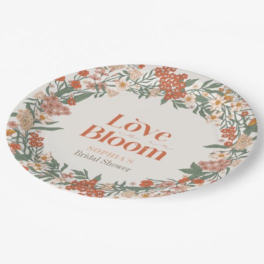 Liefde is in Bloom Boho Wildflower Vrijgezellenfee Papieren Bordje (Gekanteld)