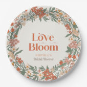 Liefde is in Bloom Boho Wildflower Vrijgezellenfee Papieren Bordje (Voorkant)