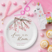 Liefde is in Bloom Cherry Blossoms Vrijgezellenfee Papieren Bordje (Feest)