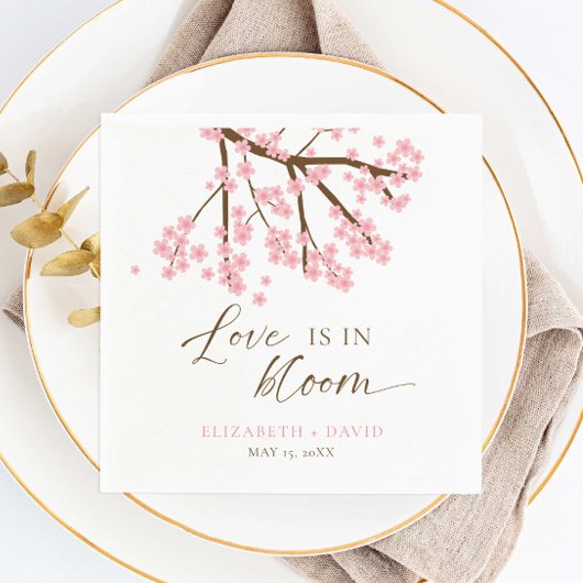 Liefde is in Bloom Cherry Blossoms Wedding Servet