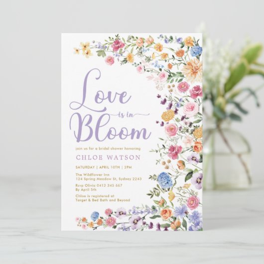 Liefde is in Bloom | Chic Wildflower Vrijgezellenf Kaart (Staand voorkant)