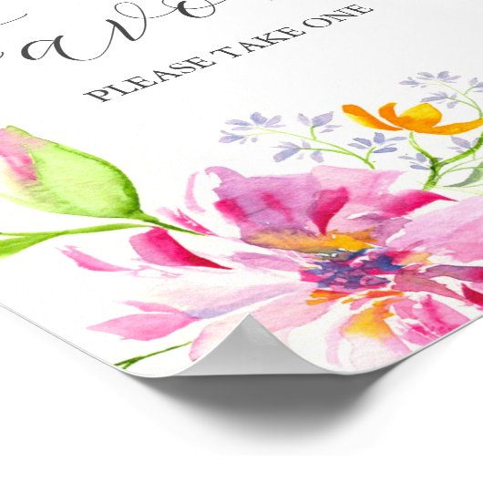 Liefde is in Bloom Favors Sign Levendige Roze Bloe Poster (Hoek)