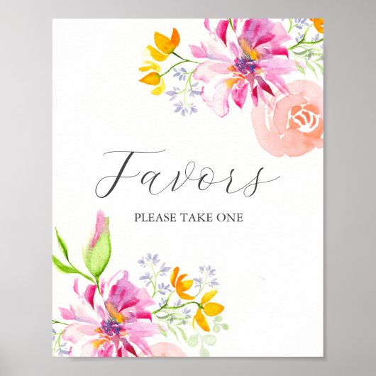 Liefde is in Bloom Favors Sign Levendige Roze Bloe Poster (Voorkant)