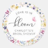 Liefde is in Bloom Floral Ronde Sticker (Voorkant)