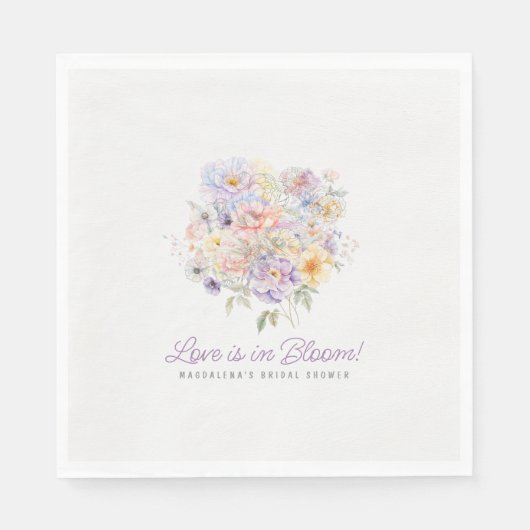 Liefde is in Bloom Floral Vrijgezellenfeest Custom Servet (Voorkant)