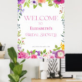 Liefde is in Bloom Floral Vrijgezellenfeest Welkom Poster (Thuiskantoor)