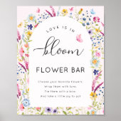 Liefde is in Bloom Flower Bar Sign Poster (Voorkant)