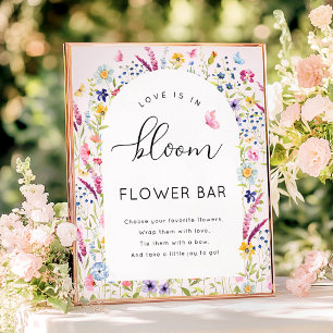 Liefde is in Bloom Flower Bar Sign Poster
