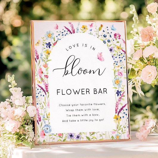 Liefde is in Bloom Flower Bar Sign Poster