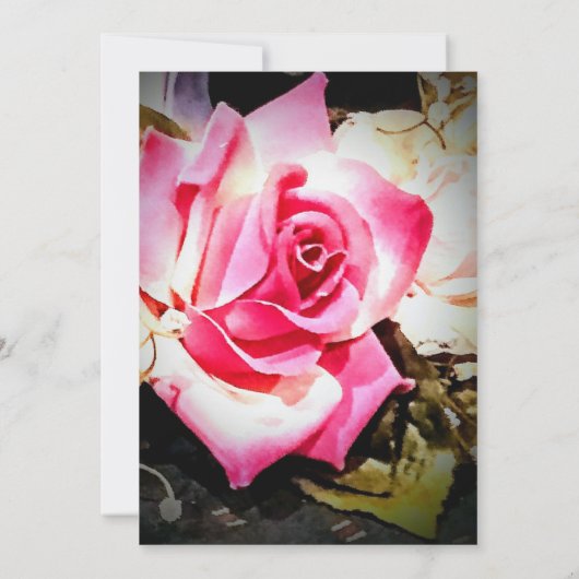 Liefde is in Bloom Foto/Roos Bruiloft Kaart (Achterkant)