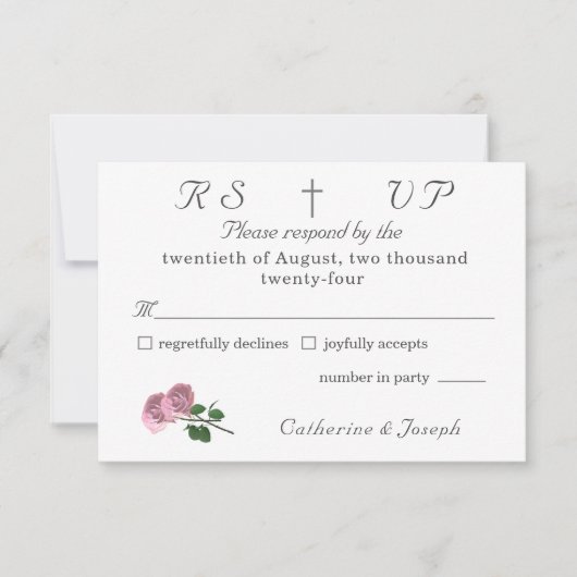 Liefde is in Bloom Foto/Roos Bruiloft RSVP Kaartje (Voorkant)