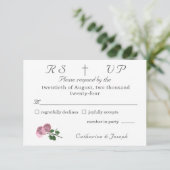 Liefde is in Bloom Foto/Roos Bruiloft RSVP Kaartje (Staand voorkant)