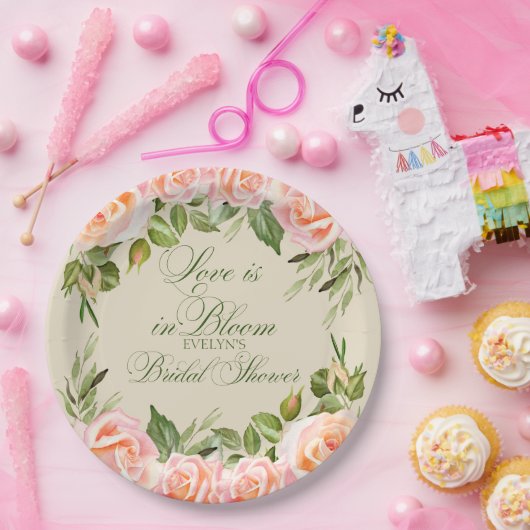 Liefde is in Bloom Garden Vrijgezellenfeest Papieren Bordje (Feest)