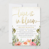 Liefde is in bloom | Goud Blush Floral Vrijgezelle Kaart (Voorkant)
