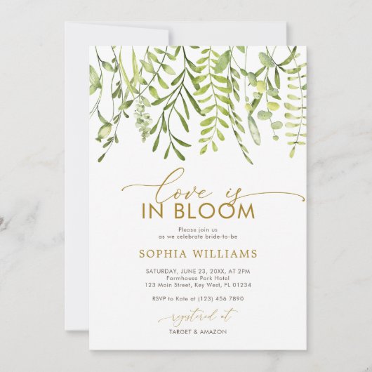 Liefde is in Bloom | groen Vrijgezellenfeest Kaart (Voorkant)