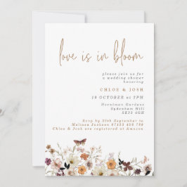 Liefde is in Bloom Herfst Wildbloemen Trouwdouche Kaart