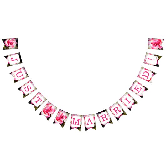 Liefde is in Bloom Just Married bunting banner (Alle)