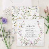 Liefde is in Bloom Lavender Wildflower Vrijgezelle Kaart