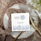 Liefde is in Bloom Periwinkle Wildflower Floral Servet