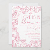 Liefde is in Bloom Pink Bloemen Vrijgezellenfeest Kaart (Voorkant)