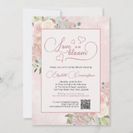 Liefde is in Bloom Pink Floral Vrijgezellenfeest Q Kaart