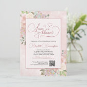 Liefde is in Bloom Pink Floral Vrijgezellenfeest Q Kaart (Staand voorkant)