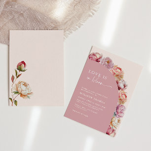 Liefde is in bloom Pink Peony Lijst Vrijgezellenfe Kaart