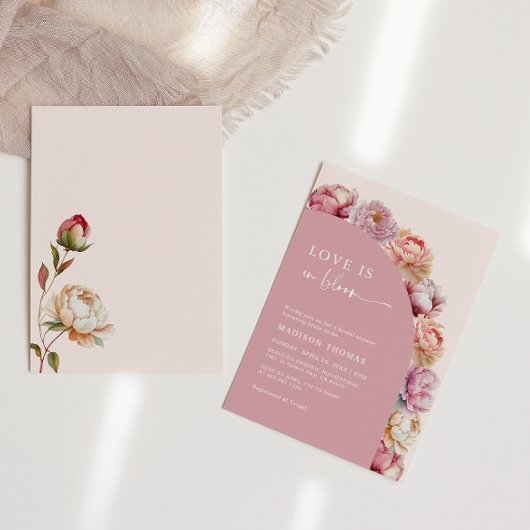 Liefde is in bloom Pink Peony Lijst Vrijgezellenfe Kaart