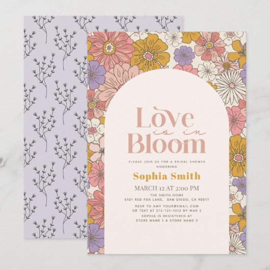 Liefde is in Bloom Retro Floral Arch Vrijgezellenf Kaart (Voorkant / Achterkant)