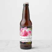 Liefde is in Bloom Roos Eten en Drinken Etiket Set (Voorkant)