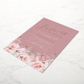 Liefde is in Bloom Roos Gold Blush Vrijgezellenfee Folie Uitnodiging (Gedraaid)